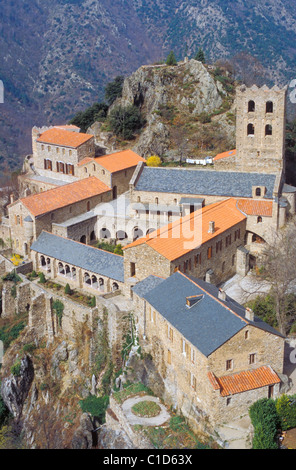 Abei Monastère de Saint Martin-du-Canigou, Languedoc-Roussillon, France Banque D'Images