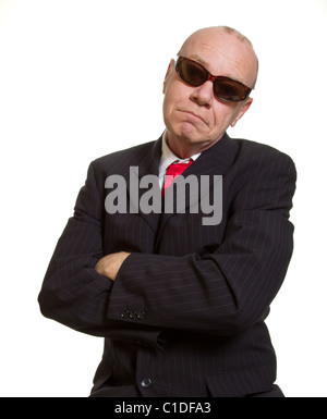 L'expression senior businessman isolated on white concept tough guy Banque D'Images