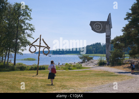 La plus grande sculpture de Picasso est situé à l'extérieur de la ville de Cavan en plaque, la Suède. Banque D'Images