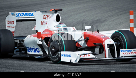 Pilote de Formule 1 Toyota Jarno Trulli d'Italie au cours de la séance de qualification des lecteurs du Grand Prix de F1 à Manama Banque D'Images