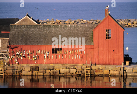 United States, Massachusetts, Rockport (au nord de Boston) le port et son motif N° 1 Banque D'Images