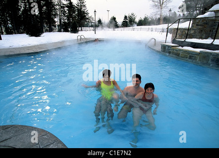 Le Canada, la Province du Québec, le bain dans la piscine chauffée de l'Hôtel Richelieu de la Malbaie, dans la région de Charlevoix Banque D'Images