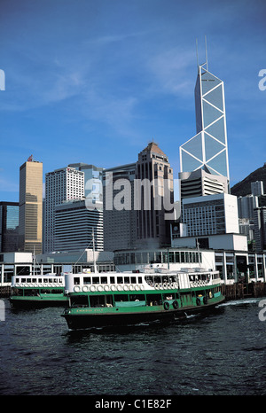 La Chine, Hong Kong, Wanchai ferries, dans les antécédents des banques de HONG KONG Banque D'Images