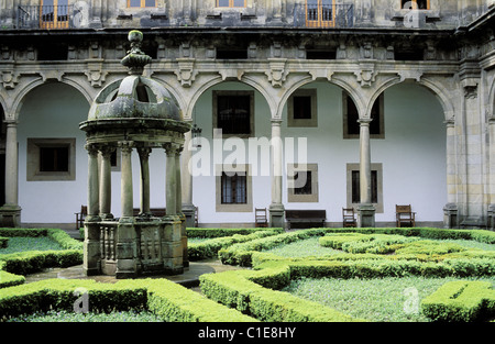 L'Espagne, la Galice, Santiago de Compostela, le Patio de los Reyes Catolicos hotel, le plus vieil hôtel de l'Europe Banque D'Images