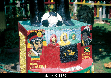 La Jamaïque, la paroisse de Saint Andrew, Kingstown, Bob Marley's house, monument par Jah Bobby Banque D'Images