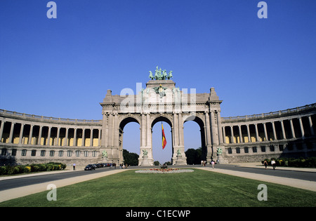 Belgique, Bruxelles, triple arcade triomphale, Parc du Cinquantenaire Banque D'Images