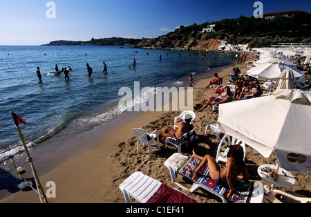 La Grèce, Attique, près d'Athènes, Vouliagmeni, Astir Beach Banque D'Images