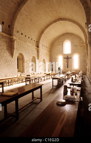 France, Drôme, Montjoyer, Notre Dame d'Aiguebelle Abbaye cistercienne, réfectoire Banque D'Images