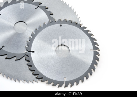 Lame de scie circulaire pour le bois isolated on white Banque D'Images