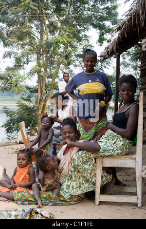 Coiffure africaine,Betou, République du Congo Banque D'Images