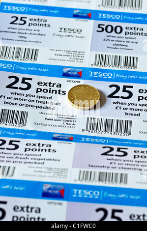 Bons clubcard Tesco Banque D'Images