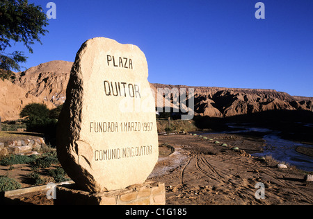 Le Chili, le désert d'Atacama, Pukara de Quitor (environs de San Pedro), ruines d'une forteresse du 12e siècle Banque D'Images