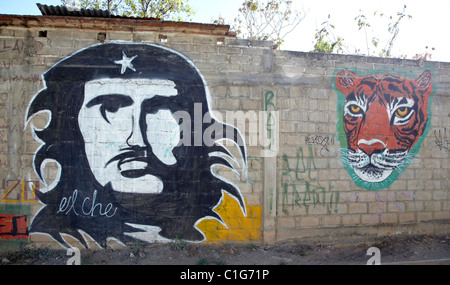 Che Guevara le Graffiti La Ville d'Oaxaca au Mexique Banque D'Images