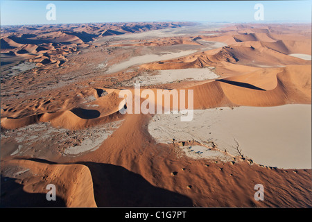 Dans Dead Vlei Sossusvlei dans le désert du Namib. Namib-Naukluft N.P, Namibie Banque D'Images