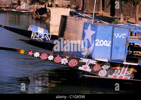 Mali, pinasses dans le port de Tombouctou Banque D'Images