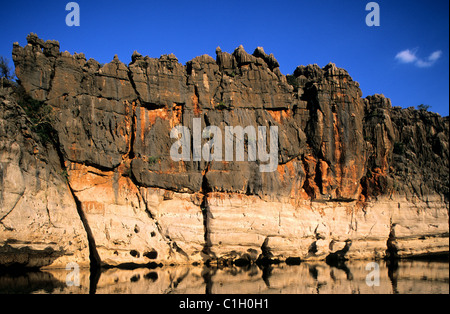 L'Australie, Australie occidentale, Kimberley récif dévonien National park, Gorge Geikie et la rivière Fitzroy Banque D'Images