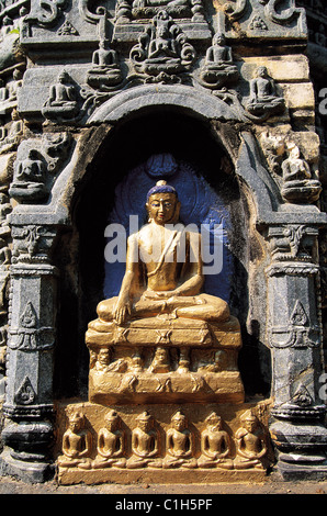 L'Inde, l'État de Bihar, Bodhgaya, lieu de l'illumination de Bouddha Banque D'Images