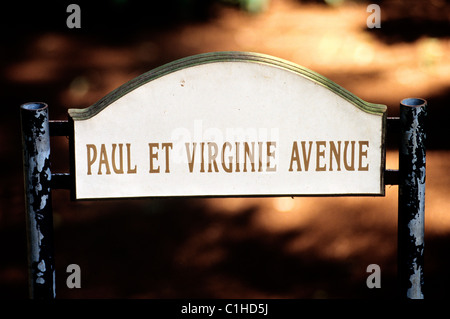 L'Ile Maurice, poudre d'or village, Avenue Paul et Virginie Banque D'Images