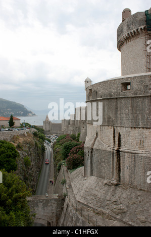 Vue sur la vieille ville de Dubrovnik, Croatie, la côte dalmate Banque D'Images