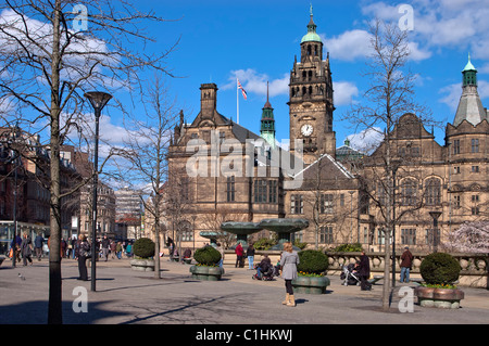 Hôtel de ville et des jardins de la paix, à Sheffield Banque D'Images