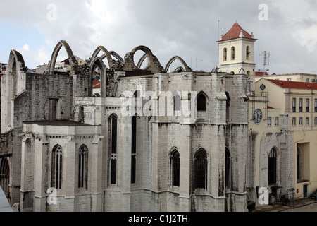 Igrejo do Carmo, église des Carmélites gothique dans le Bairro Alto, Lisbonne Banque D'Images