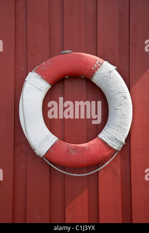 Anneau de vie accroché au mur, Hordaland, sud de la Norvège, la Norvège Banque D'Images