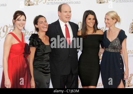 Sidionie Bonnec, Prince Albert II, Karine Ferri, Sidonie Bonnec le 49e Festival de Télévision de Monte-Carlo au Grimaldi Forum Banque D'Images