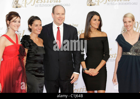 Sidionie Bonnec, Prince Albert II, Karine Ferri, Sidonie Bonnec le 49e Festival de Télévision de Monte-Carlo au Grimaldi Forum Banque D'Images