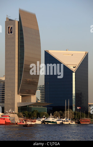 Emirats arabes unis, dubaï, Deira, le ruisseau, la Banque Nationale de Dubaï, Banque D'Images