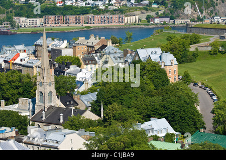 Québec, Québec, Canada.Vue aérienne de la vieille ville. Banque D'Images