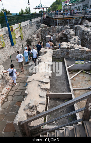 Québec, Québec, Canada.Ruines des forts de Saint-Louis et du site historique national des châteaux-forts Banque D'Images
