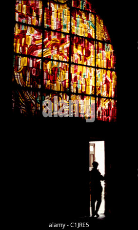 Vitrail à l'église de Saint Severin, Paris Banque D'Images