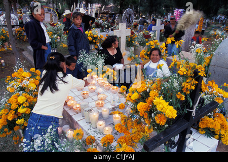 Le Mexique, l'État de Michoacan Patzcuaro, la ville, le Jour des Morts (Dia de los muertos) Banque D'Images