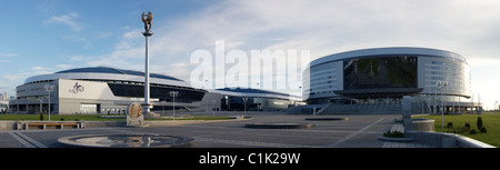 Panorama de l'arène de Minsk.Stade de hockey construit pour les Championnats du monde 2014 de l'IIHF à Minsk, en Biélorussie Banque D'Images