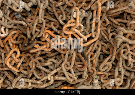 Pile de chaîne heavy duty Banque D'Images
