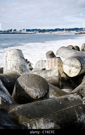 Vue de Santa Cruz de la phare Walton, California, USA Banque D'Images