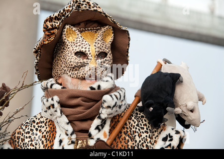 Masqueraders en costume, le Carnaval de Venise, Venise Italie Banque D'Images