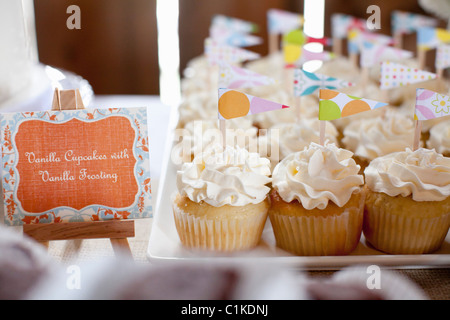 Cupcakes à la vanille Banque D'Images