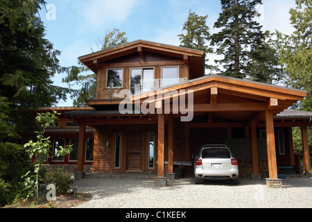 L'extérieur de maison, Tofino, Vancouver Island, British Columbia, Canada Banque D'Images