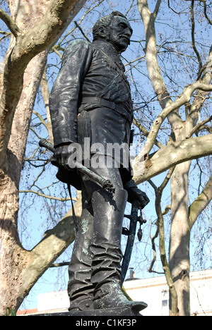 La statue de sir Joseph boehm de field marshal john fox burgoyne, à Waterloo, London, England Banque D'Images