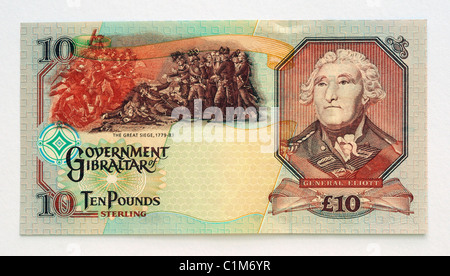 Gibraltar 10 billets de banque de dix livres. Banque D'Images