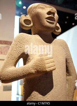 Statue de pierre olmèque Le Musée anthropologique Mexico Mexique Banque D'Images