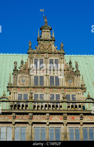Allemagne, Bremen, façade de l'hôtel de ville (Rathaus) Banque D'Images