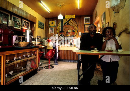 L'Éthiopie, Addis-Abeba, le coffee shop Tomoca Banque D'Images