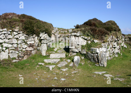 Chysauster Age du fer, l'établissement West Penwith, Cornwall, UK. Banque D'Images