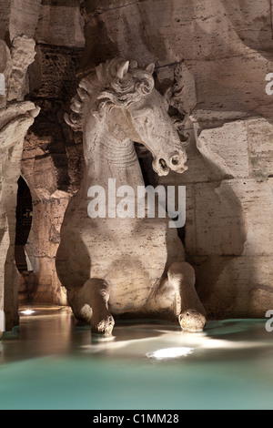 Gianlorenzo Bernini - La Fontaine des Quatre Fleuves, détail d'un cheval Banque D'Images