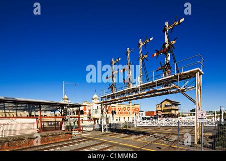 Australie / Victoria Ballarat Ballarat gare et ancien bras du signal. Banque D'Images