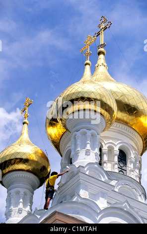 L'Ukraine, Yalta, Alexandre Nevski Cathedral Banque D'Images