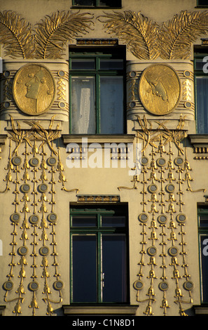 L'Autriche, Vienne, Otto Wagner, du bâtiment de style Art Nouveau (Jugendstill), des motifs conçus par Kolo Moser Banque D'Images