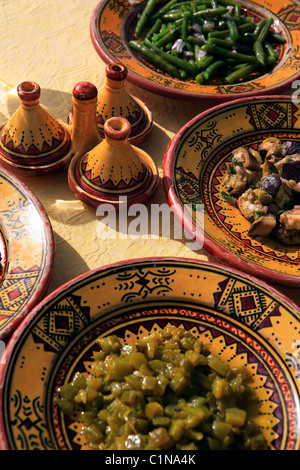 Maroc, région du Souss, côte Atlantique au sud d'Agadir, MIRLEFT, maison d'hôtes Les 3 chameaux, démarreurs marocain Banque D'Images